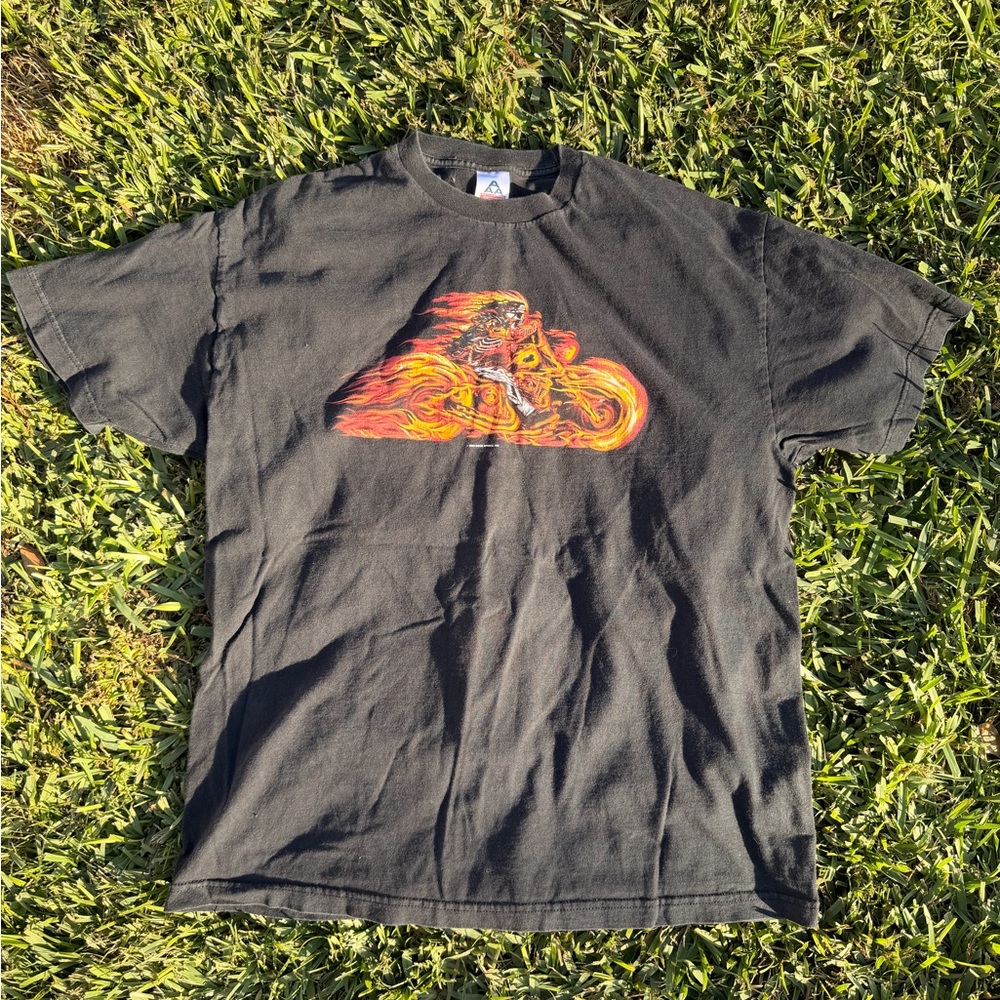 ‘06 Flaming Skull Motorcycle Tee
